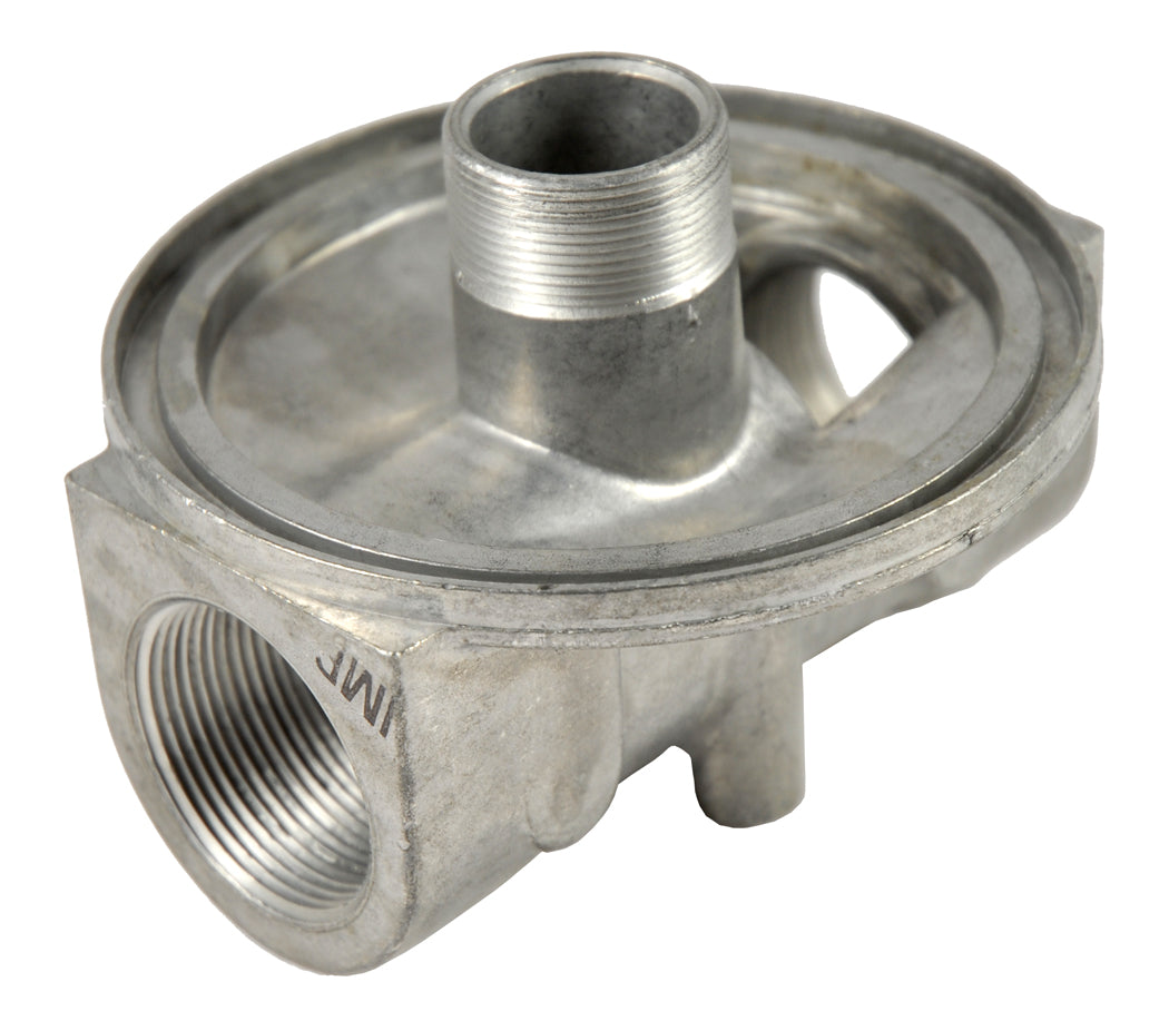 CimTek 50163/810 Filter Head, Aluminum, 1 1/2" NPT In/Out, Fits 800 Series 1-1/2"-16 Threaded Filter Openings