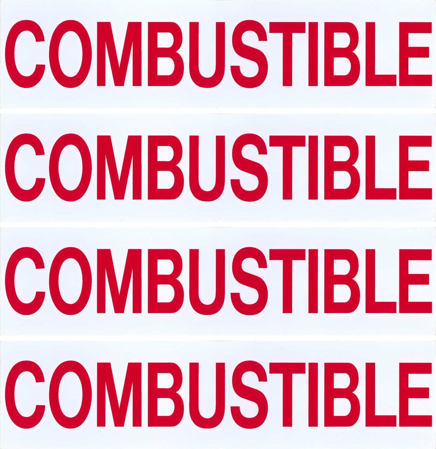 Decals For Fuel Storage Tanks - Combustible 3" Tall x 12" Wide
