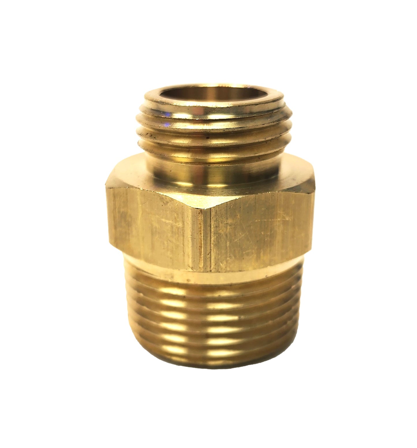 Dixon DMH1076 1" NPT x 3/4" GHT Brass Male Hex Nipple Adapter