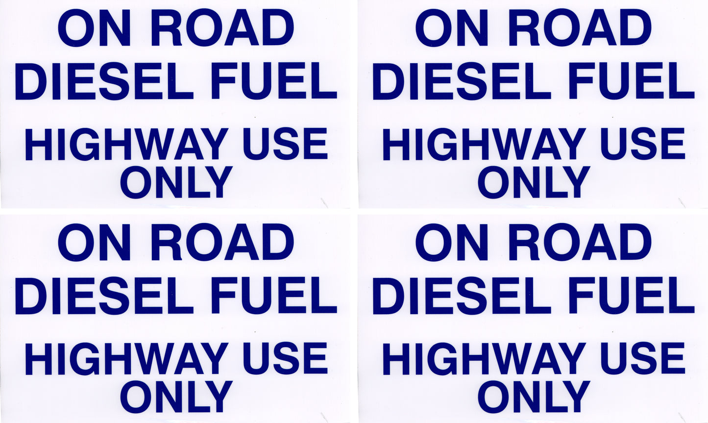 Decals For Fuel Storage Tanks - Diesel Fuel On Road 6" Tall x 10" Wide