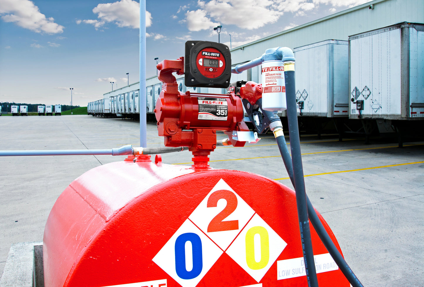 Fill-Rite FR319VB 115/230V AC Fuel Transfer Pump w/Digital Meter & 1"x18' Discharge Hose, Automatic Nozzle