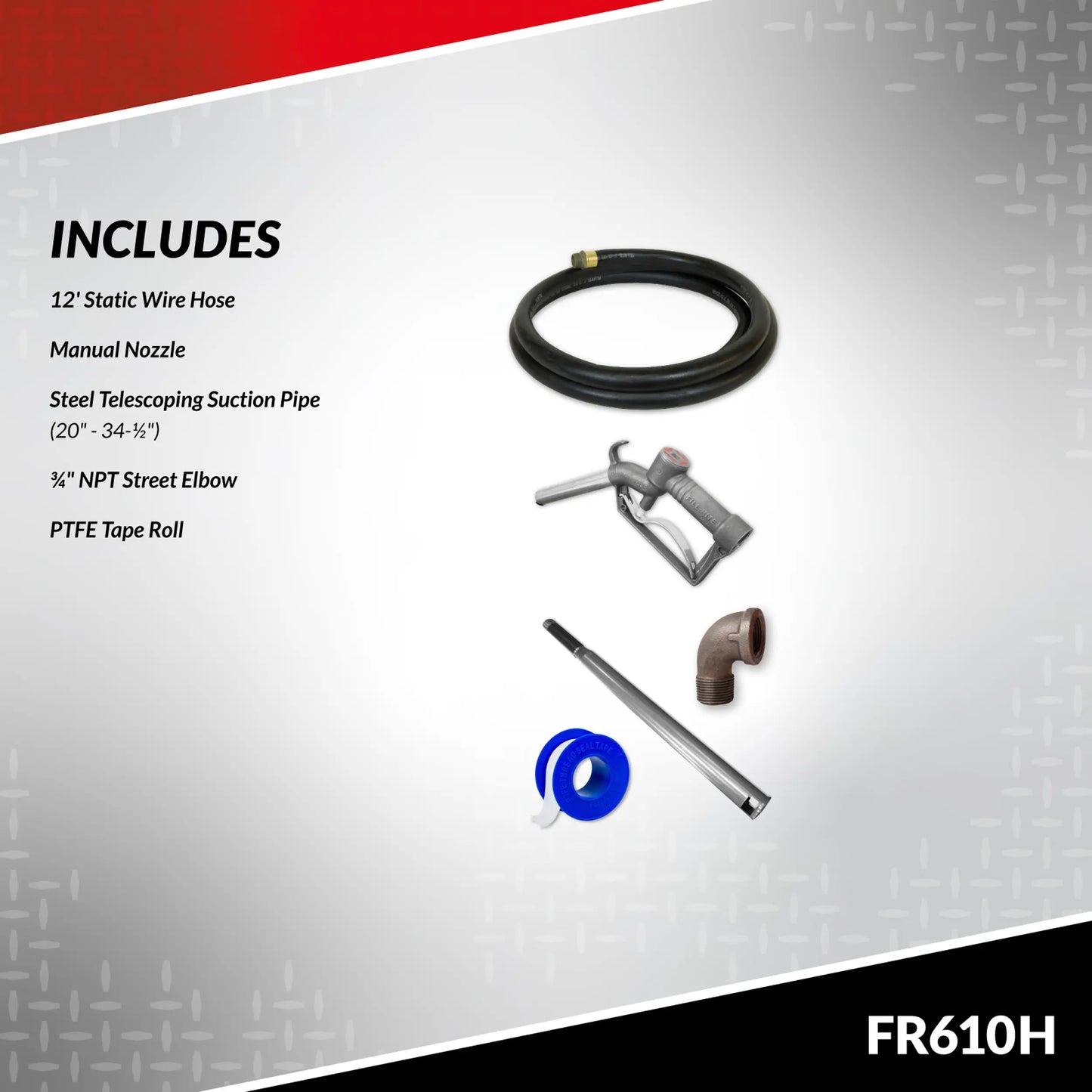 Fill-Rite FR610H 115V AC 15 GPM Fuel Transfer Pump with Manual Nozzle