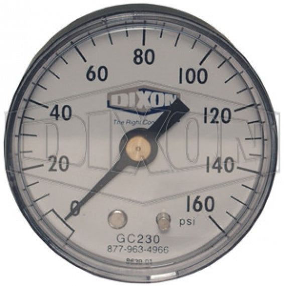 Dixon GC625 1/8" 0-200psi ABS Standard Dry Center Back Mount Gauge