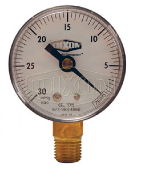 Dixon GL105 1/4" 0-30psi Lower Mount Vacuum Gauge