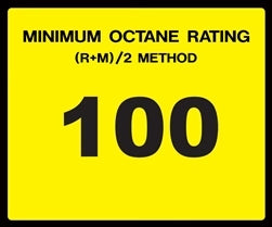 Octane Rating "100" Decal - Standard