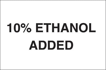 Decals For Fuel Storage Tanks - "10% Ethanol Added" Decal 2" Tall x 3" Wide