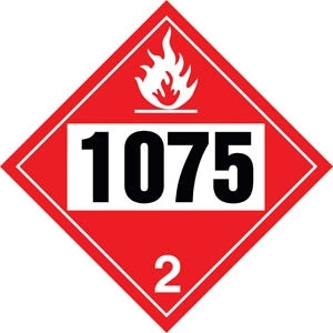 Decals For Truck - 10.75" Square Truck Placard- "1075" Propane Class 2