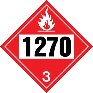 Decals For Truck - 10.75" Square Truck Placard- "1270" Petroleum Oil Class 3