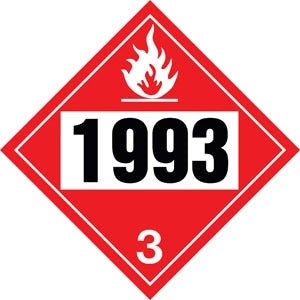 Decals For Truck - 10.75" Square Truck Placard- "1993" Combustible Liquid Class 3