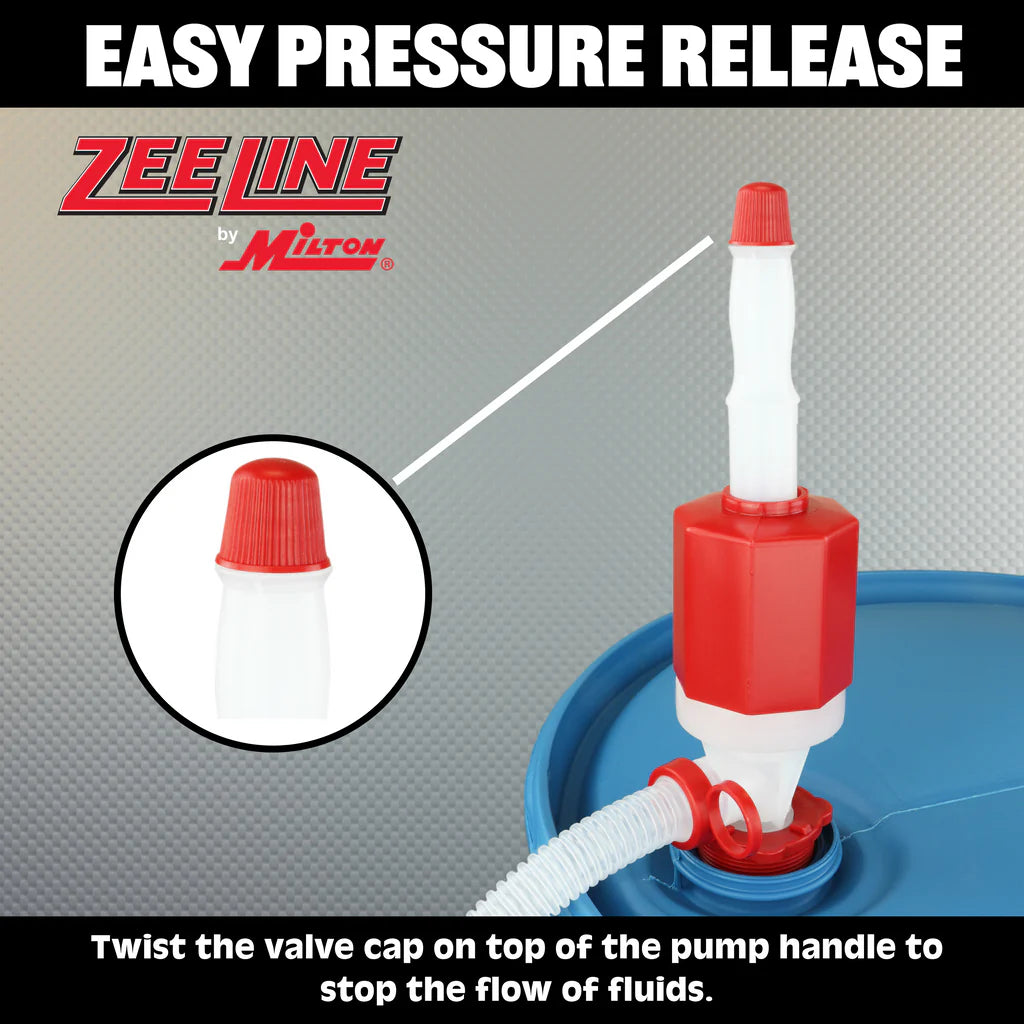 Zeeline by Milton ZE369W Polyethylene/Polypropylene Siphon Drum Pump With Hose