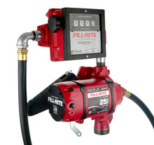 Fill-Rite NX25-120NB-AH 120V AC 25 GPM Fuel Transfer Pump with Mechanical Meter, 3/4” X 12’ Hose, Automatic Nozzle