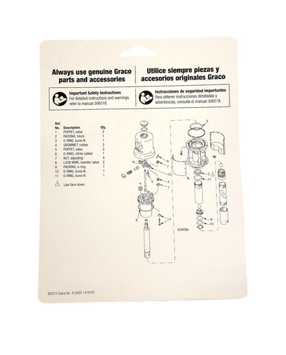 Graco 238286 Repair Kit 5:1 Ratio Fire Ball 300 Pneumatic Oil Pumps