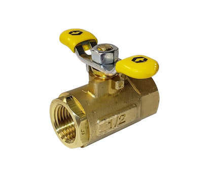 Graco 110225 1/2" NPT (FxF) Bleed-Type Master Air Ball Valve Brass