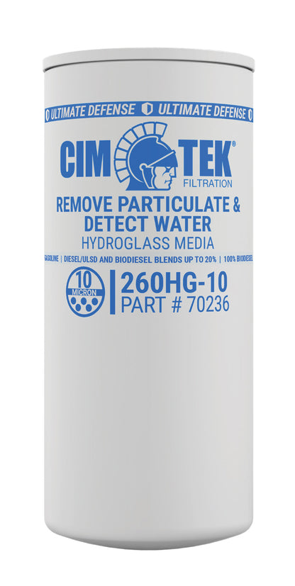CimTek 70236/260HG-10, Hydroglass 10 Micron, 3/4" (1"-12) Threaded Filter