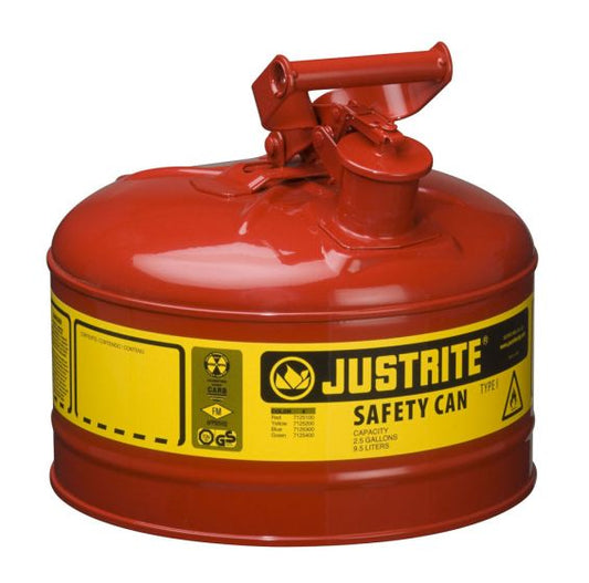 Justrite 2.5gal Type 1 Safety Can For Flammable Fuels
