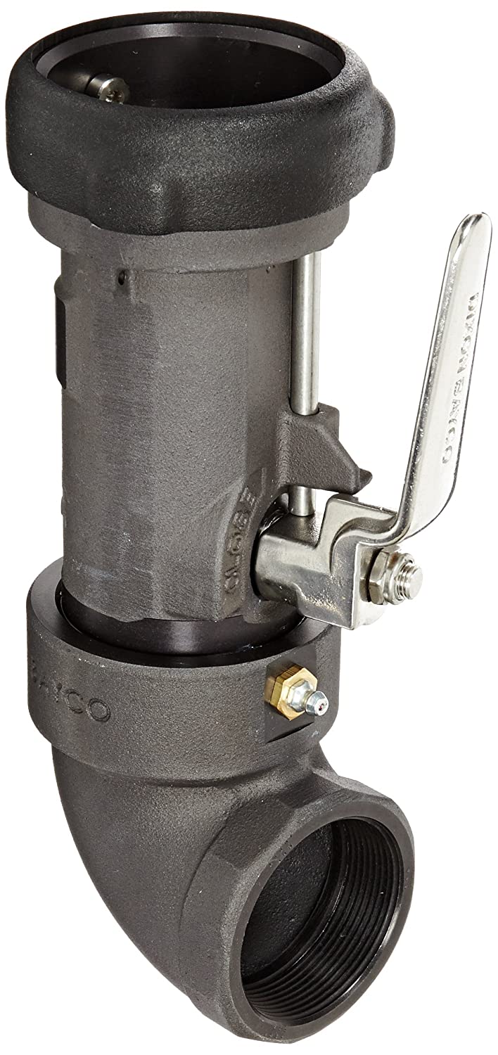 Dixon BS62-200 Anodized Aluminum Bayonet Style Dry Disconnect Tank Truck Fitting, 90 Degree Swivel Coupler with Viton Seal, 2" Coupling x 2" NPT Female