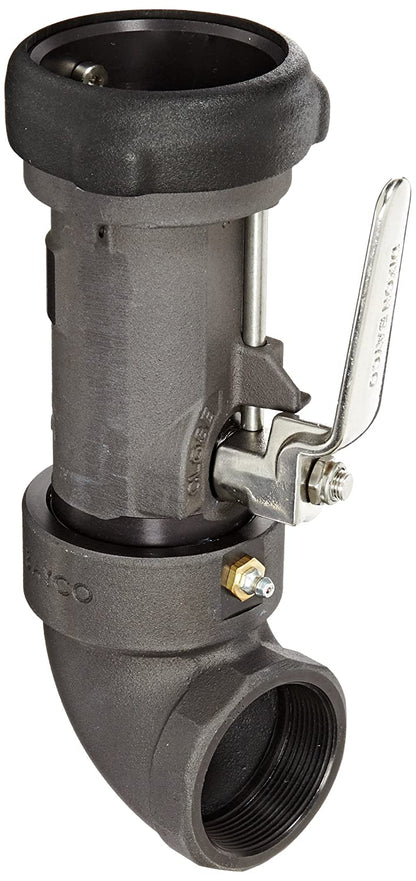 Dixon BS62-200 Anodized Aluminum Bayonet Style Dry Disconnect Tank Truck Fitting, 90 Degree Swivel Coupler with Viton Seal, 2" Coupling x 2" NPT Female