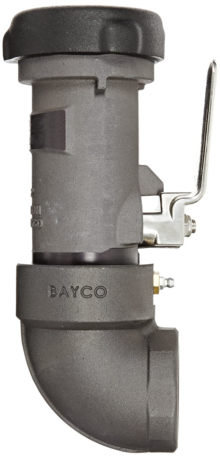 Dixon BS62-200 Anodized Aluminum Bayonet Style Dry Disconnect Tank Truck Fitting, 90 Degree Swivel Coupler with Viton Seal, 2" Coupling x 2" NPT Female