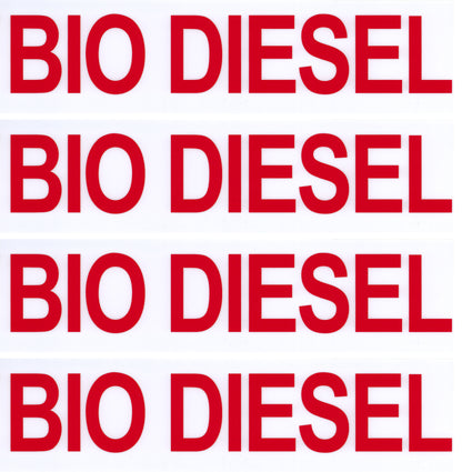 Decals For Fuel Storage Tanks - Bio Diesel 3" Tall x 12" Wide