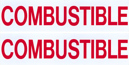 Decals For Fuel Storage Tanks - Combustible 3" Tall x 12" Wide