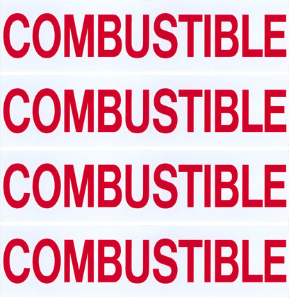 Decals For Fuel Storage Tanks - Combustible 3" Tall x 12" Wide