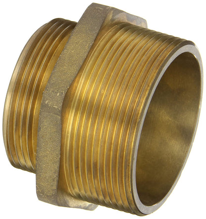 Dixon DMH3025F Cast Brass Fire Equipment, Increaser Hex Nipple, 3" NPT Male x 2-1/2" NST (NH) Male