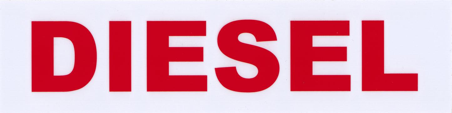 Decals For Fuel Storage Tanks - Diesel 3" Tall x 12" Wide