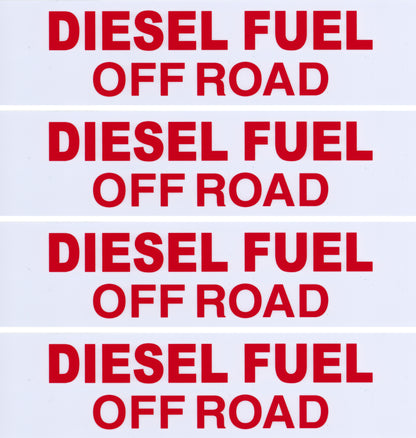 Decals For Fuel Storage Tanks - Diesel Off Road 3" Tall x 12" Wide