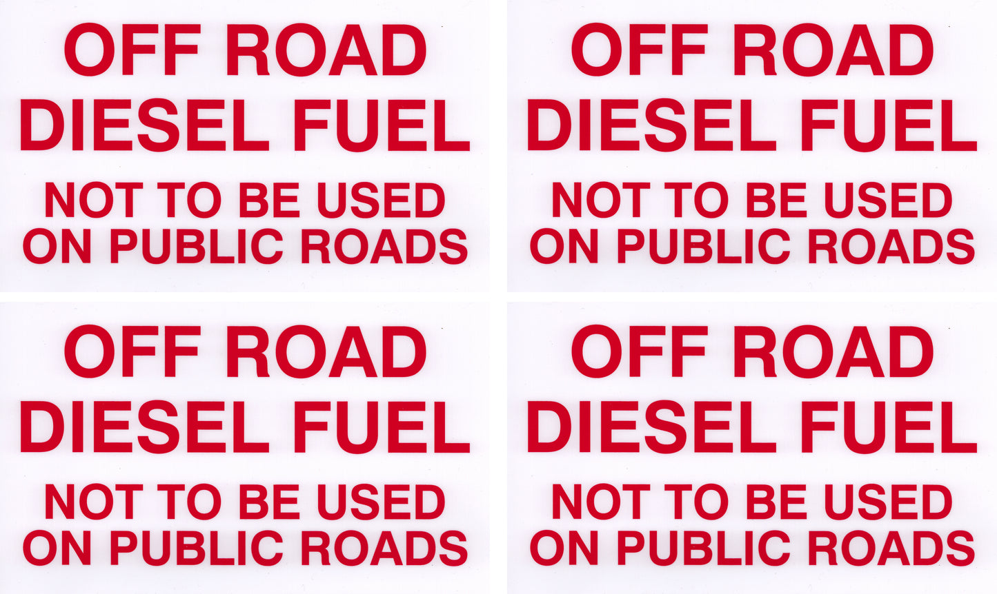 Decals For Fuel Storage Tanks - Diesel Fuel Off Road 6" Tall x 10" Wide