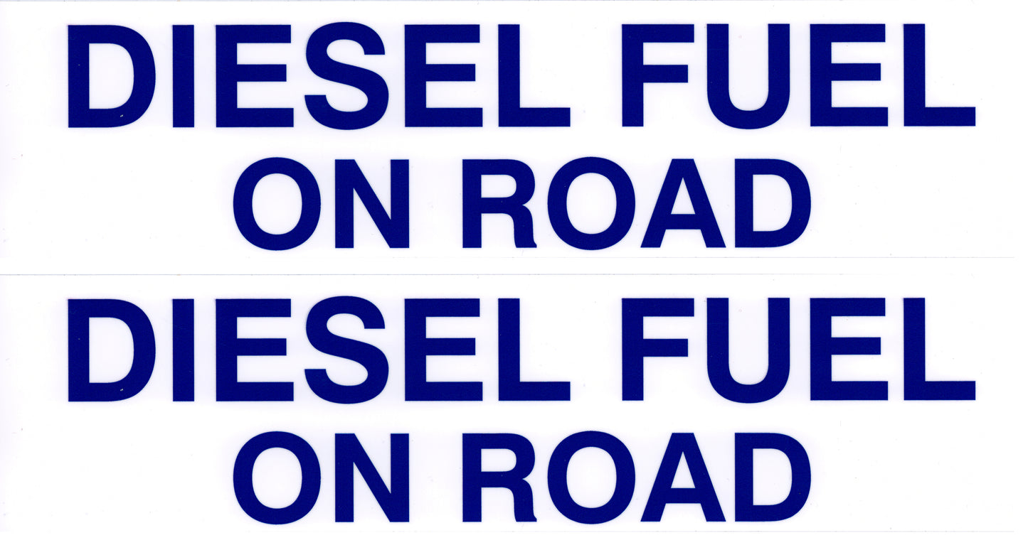Decals For Fuel Storage Tanks - Diesel Fuel On Road 3" Tall x 12" Wide