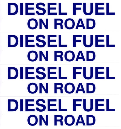 Decals For Fuel Storage Tanks - Diesel Fuel On Road 3" Tall x 12" Wide