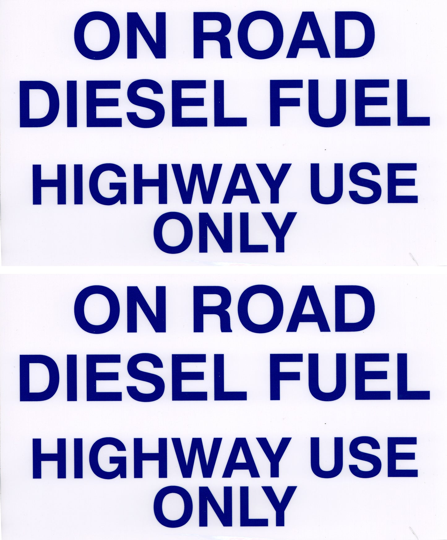 Decals For Fuel Storage Tanks - Diesel Fuel On Road 6" Tall x 10" Wide