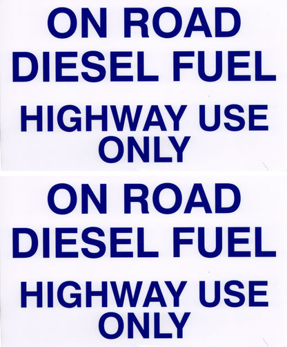 Decals For Fuel Storage Tanks - Diesel Fuel On Road 6" Tall x 10" Wide