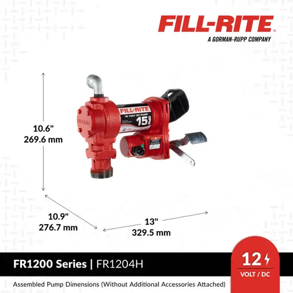 Fill-Rite FR1204H 12V DC 15 GPM Fuel Transfer Pump w/o Meter