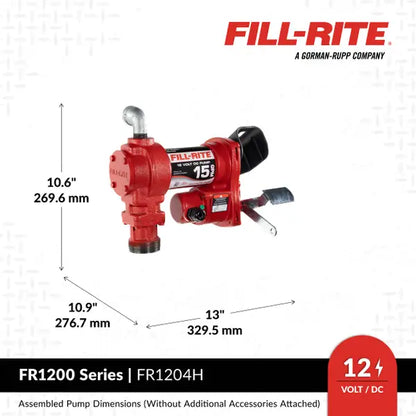 Fill-Rite FR1204H 12V DC 15 GPM Fuel Transfer Pump w/o Meter