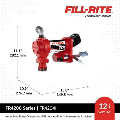 Fill-Rite FR4204H 12V DC 20 GPM Fuel Transfer Pump Only - High Capacity