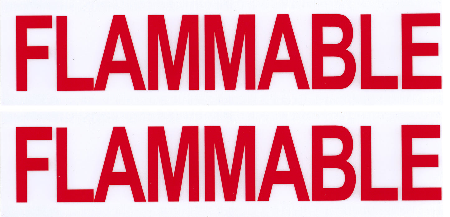 Decals For Fuel Storage Tanks - Flammable 3" Tall x 12" Wide