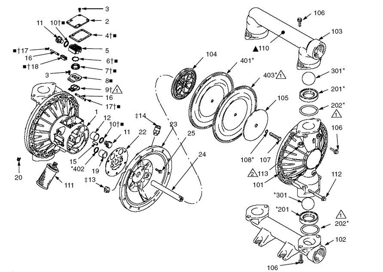 Graco D0F525 Hytrel Repair Kit 2150 2" Pump