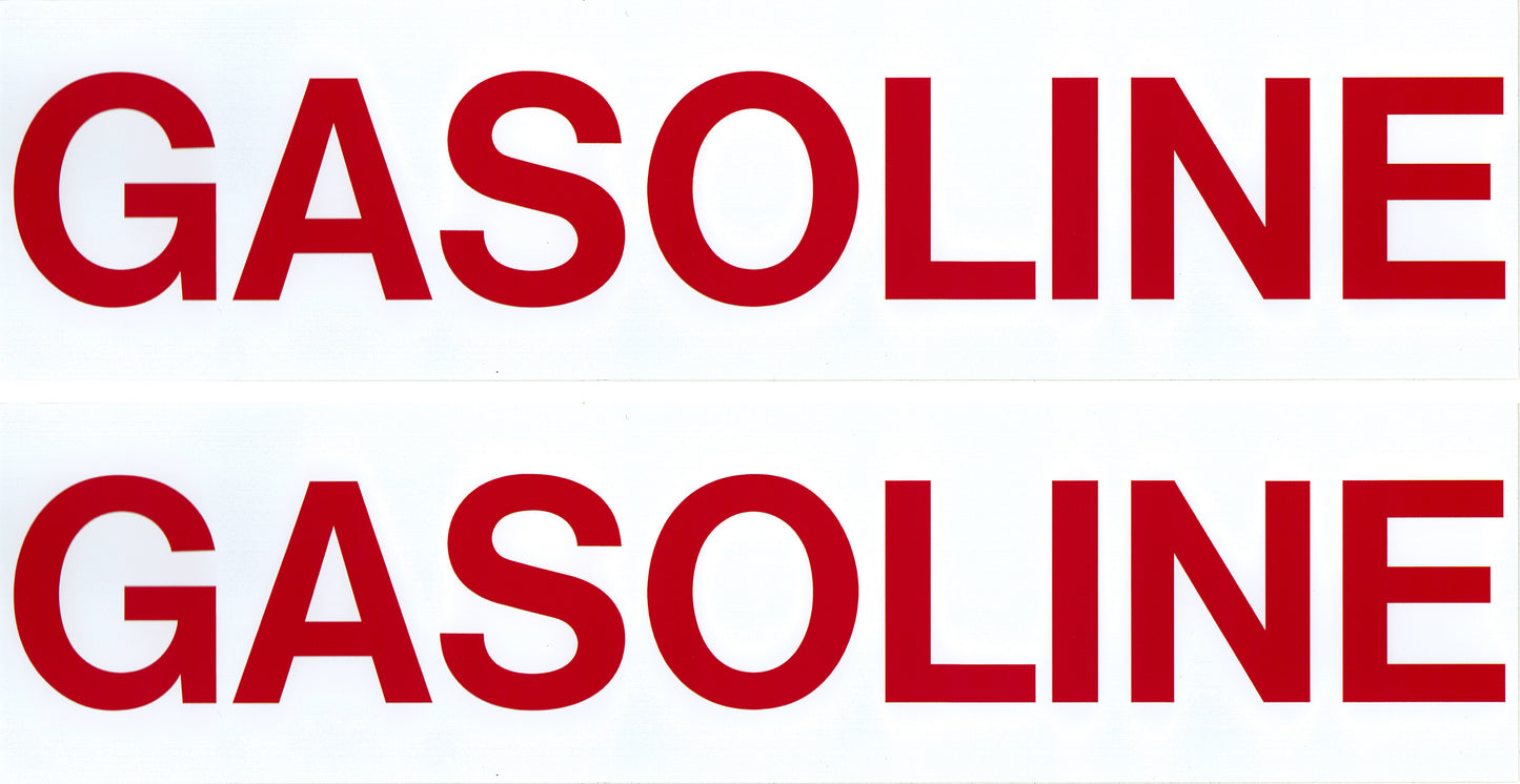 Decals For Fuel Storage Tanks - Gasoline 3" Tall x 12" Wide