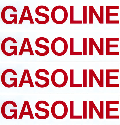 Decals For Fuel Storage Tanks - Gasoline 3" Tall x 12" Wide