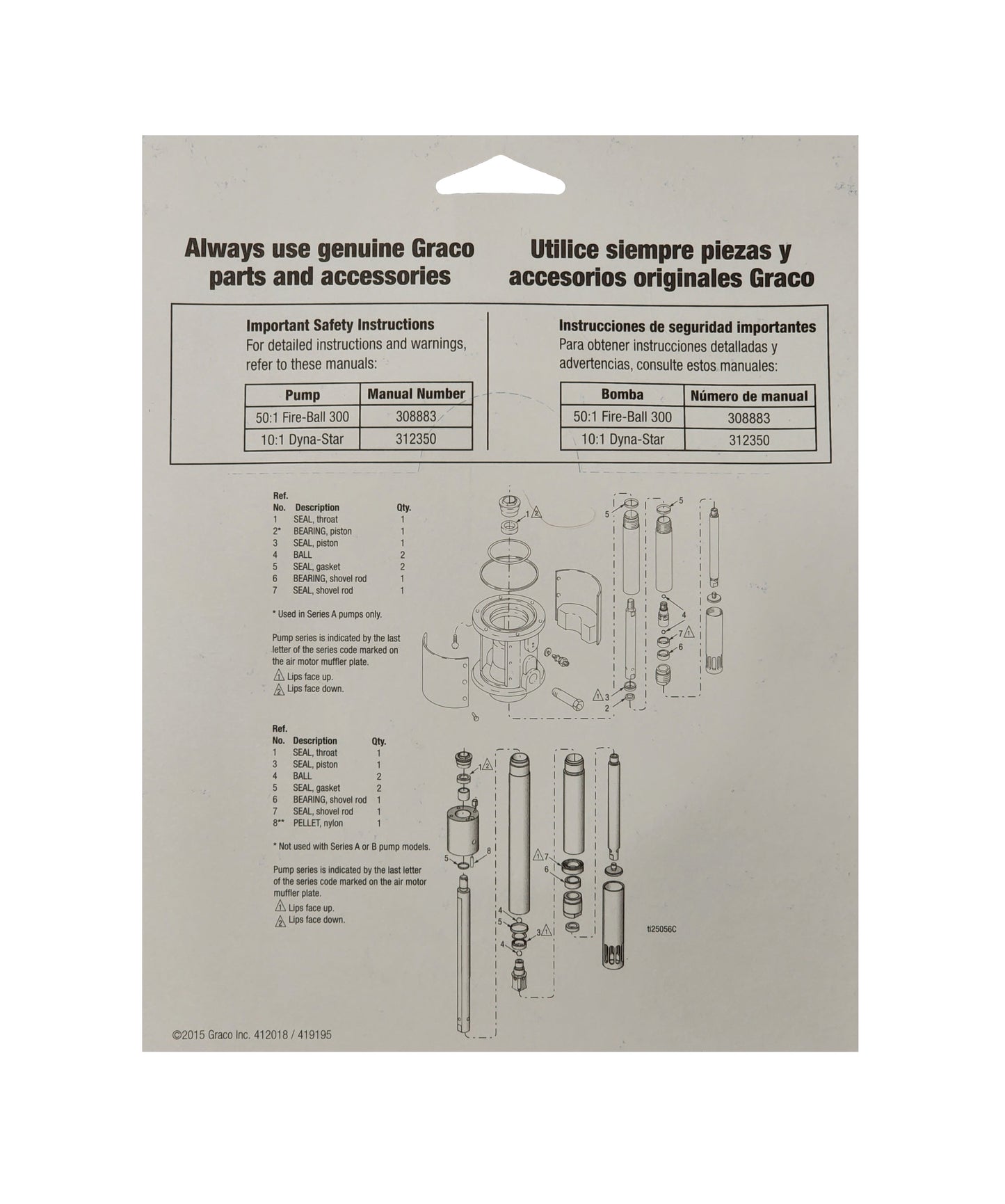 Graco 241623 50:1 Fireball Pumps and Dynastar 10:1 Grease Pumps