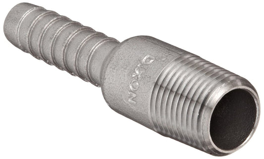 Dixon RST1 King Combination Nipple, 1/2" NPT Threaded x Hose Shank SS