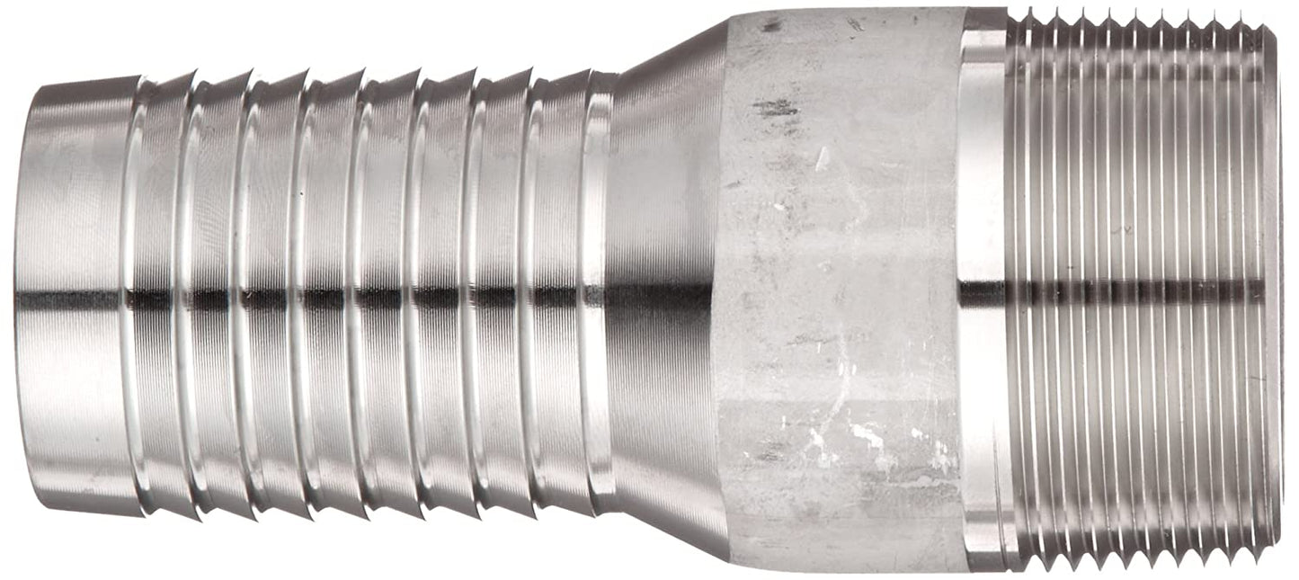Dixon RST20 King Combination Nipple, 1 1/2" NPT Threaded x Hose Shank SS