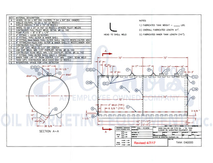 IOME 2000 Gallon 65" Double Wall AST for Fuel and Oil - Steel Painted White(UL142)