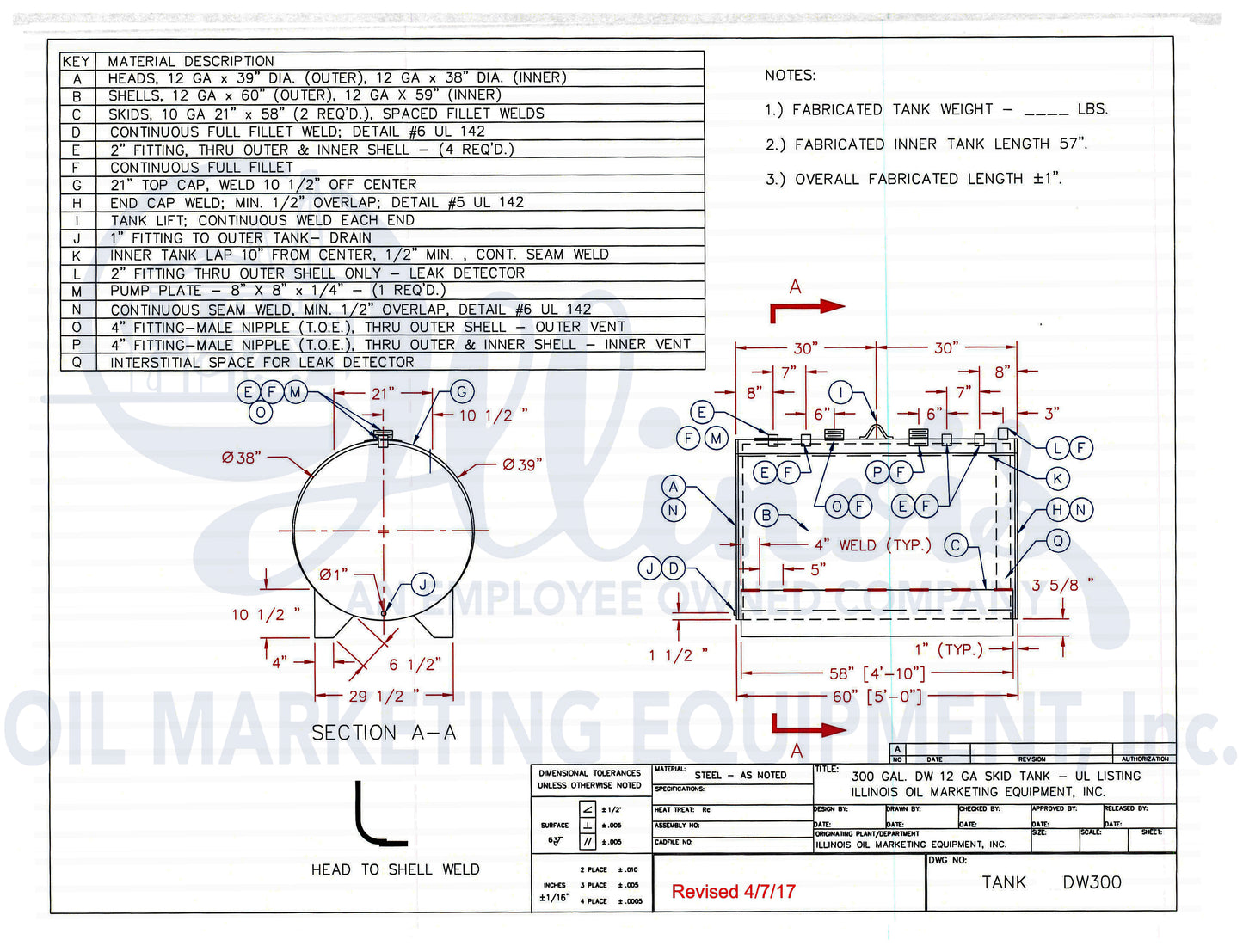 IOME 300 Gallon 39" Double Wall AST for Fuel and Oil - Steel Painted White(UL142)
