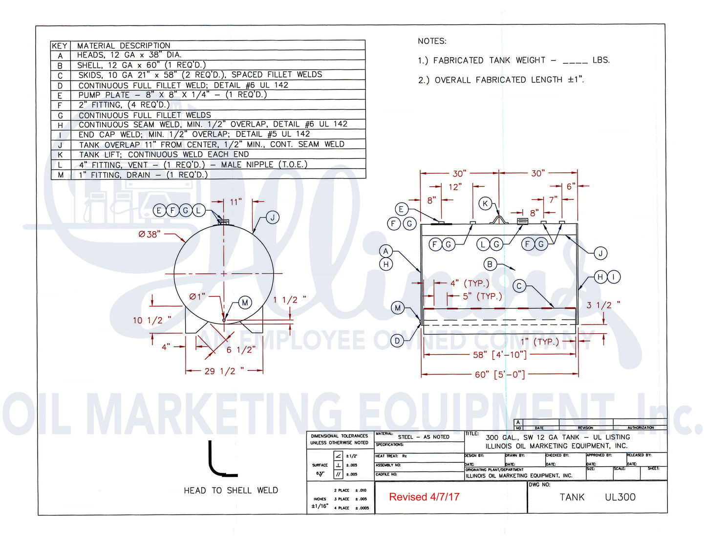 IOME 300 Gallon 38" UL Single Wall AST for Fuel and Oil - Steel Painted White(UL142)