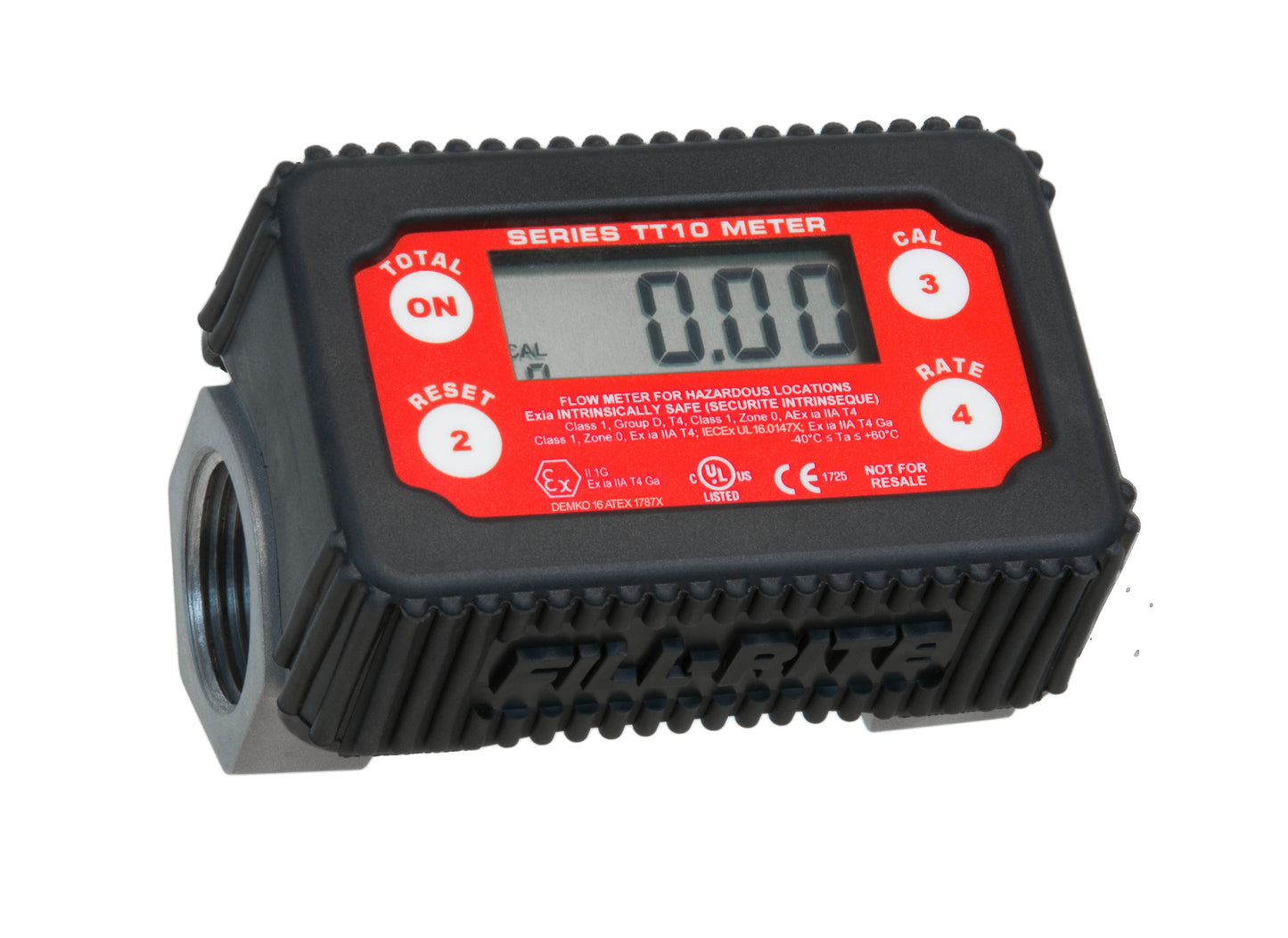 Fill-Rite TT10ANC 1" NPT, 2-35 GPM Digital In-line Turbine Bio-Fuels Meter, Nickel-plated Aluminum