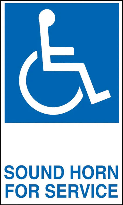 Decals For Fuel Pump - (Handicap) Sound Horn For Service- 3"Wide x 5" Tall Decal