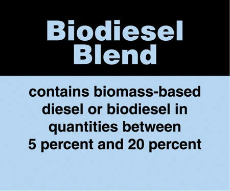 Decals For Fuel Storage Tanks - Biodiesel Blend Decal 2.5" Tall x 3" Wide