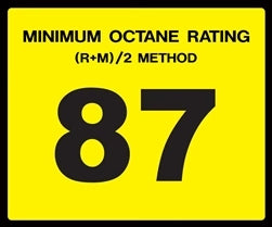 Octane Rating "87" Decal - Standard